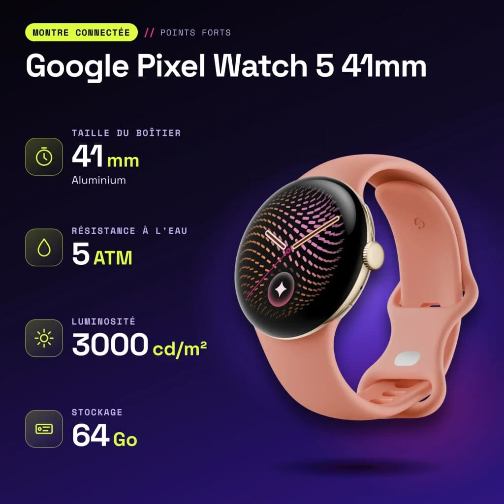 Google Pixel Watch 5 41mm Dorado NFC - características
