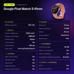 Google Pixel Watch 5 41mm Dorado NFC - características