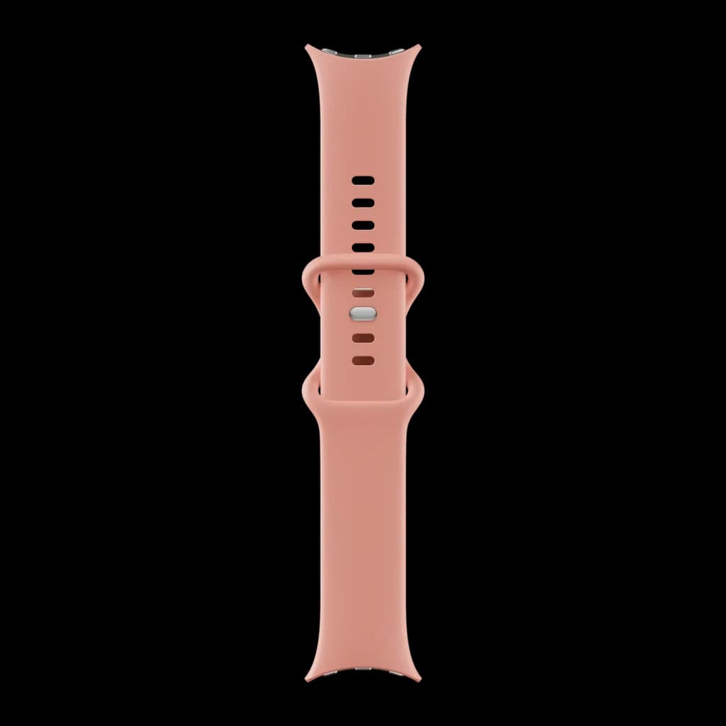 Google Pixel Watch 5 41mm Dorado NFC, correa: banda de silicona rosa salmón con hebilla metálica y perforaciones