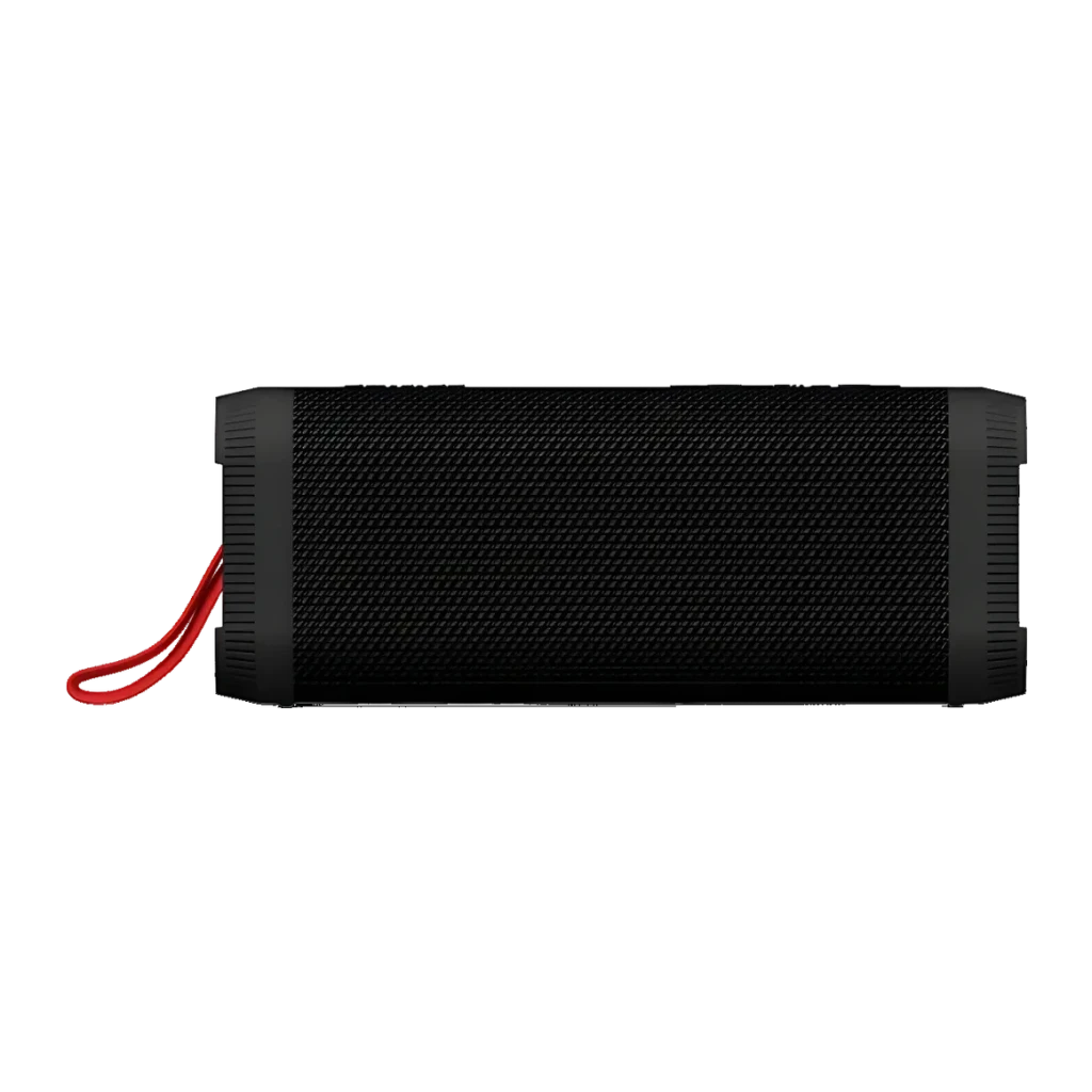 Altavoz Philips TAS5000EB/00 IP67 35W 24h Bluetooth 5.4, vista lateral: rejilla negra y cordón rojo