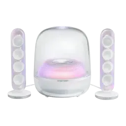 Altavoces Harman/Kardon SoundSticks 5 2.1 Subwoofer 5.25 pulgadas 190W Blanco, vista frontal: sistema completo