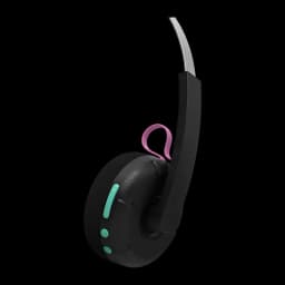 Casque supra-auriculaire Philips TAMS1 Bluetooth 6.0 26h Noir, vue latérale: arceau argenté, détail rose et boutons