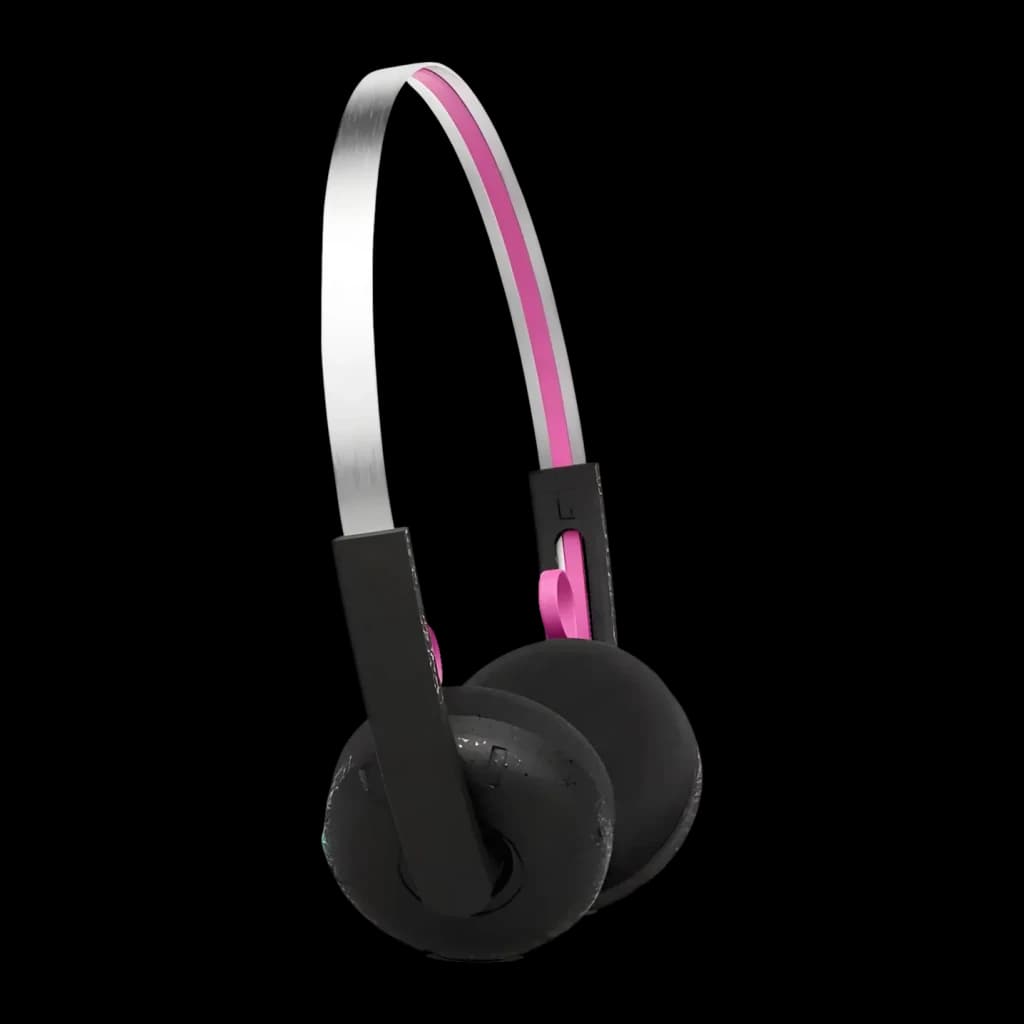 Casque supra-auriculaire Philips TAMS1 Bluetooth 6.0 26h Noir, vue latérale: arceau argenté avec bande rose et coussinets