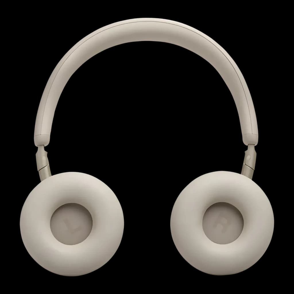 Auriculares de diadema JBL Live 680NC Cancelación de Ruido Adaptativa Champán, vista frontal: almohadillas circulares y arco