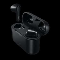 Écouteurs JVC HA-A3T True Wireless TWS Bluetooth 5.1 22h Noir, vue principale: boîtier ouvert avec écouteur droit à