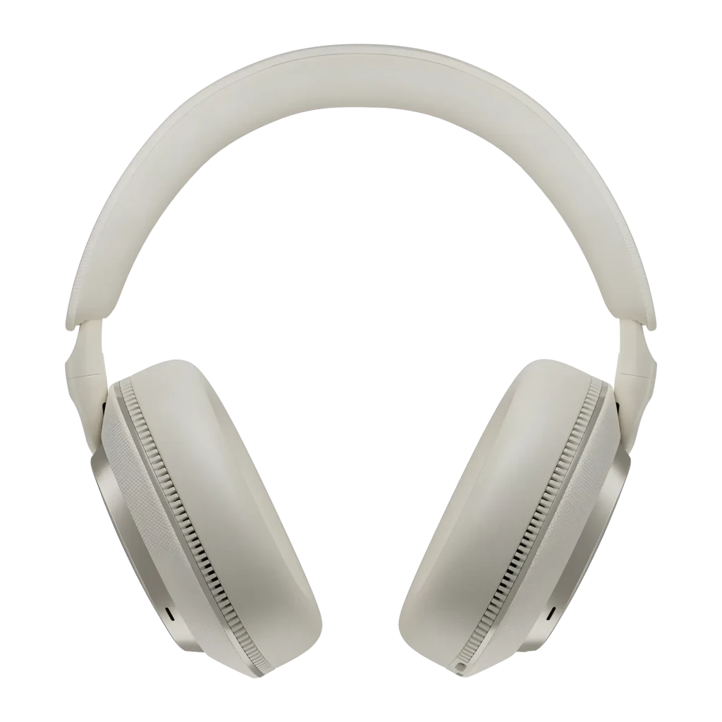 Auscultadores Bowers & Wilkins Px7 S3 Cancelamento de Ruído Adaptativo Banda Branco, vista frontal: almofadas e arco
