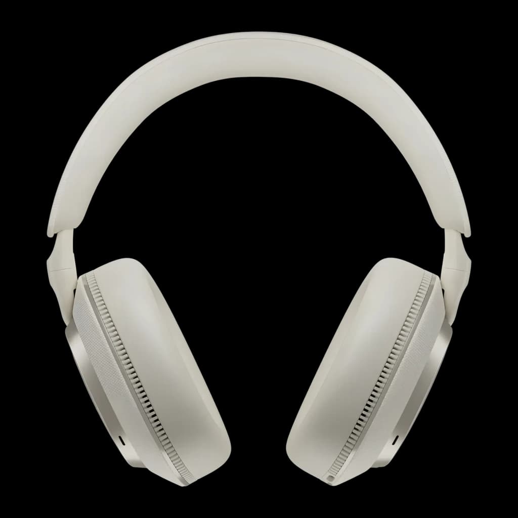 Auscultadores Bowers & Wilkins Px7 S3 Cancelamento de Ruído Adaptativo Banda Branco, vista frontal: almofadas e arco