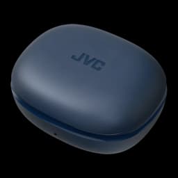 Écouteurs JVC True Wireless TWS Bluetooth 5.1 7,5h (30h avec l'étui) Bleu HA-EC25T, étui fermé: couvercle avec logo JVC