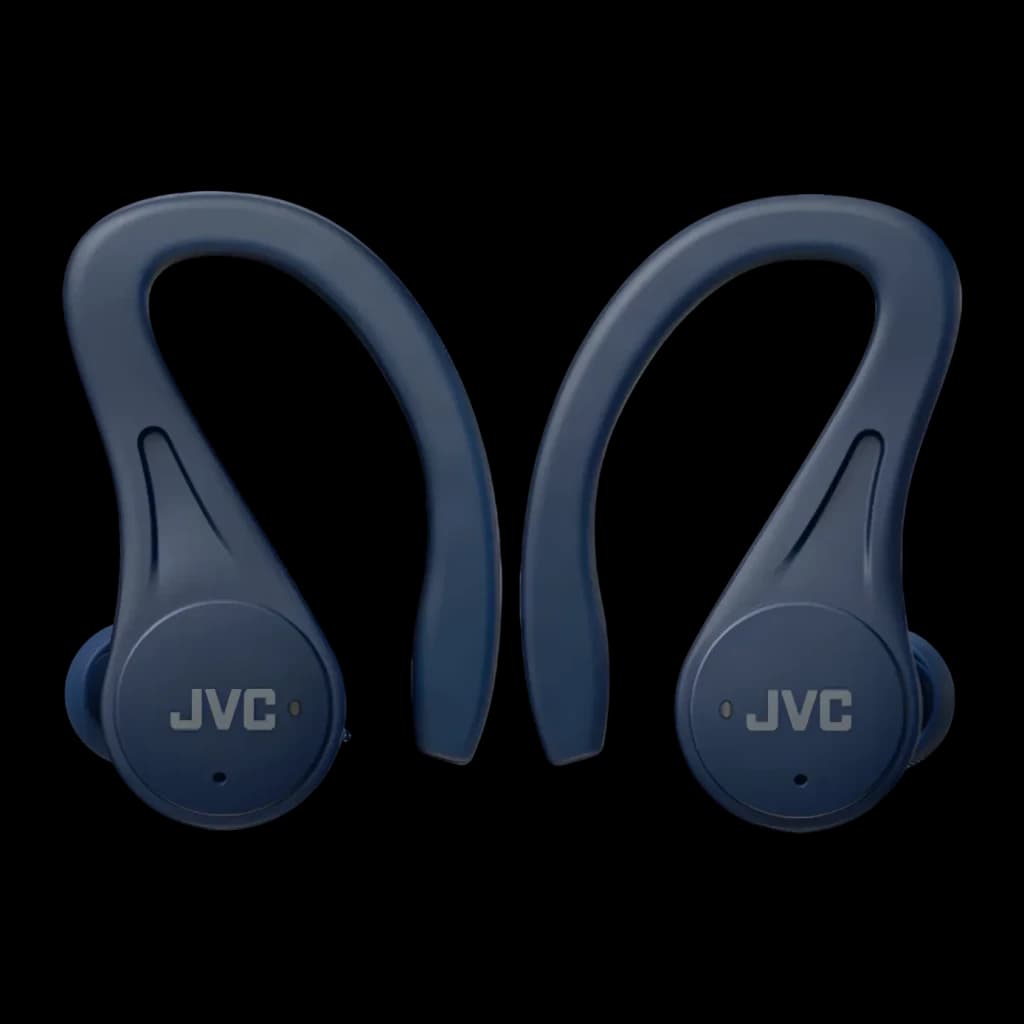 Écouteurs JVC True Wireless TWS Bluetooth 5.1 7,5h (30h avec l'étui) Bleu HA-EC25T, vue avant: les deux écouteurs