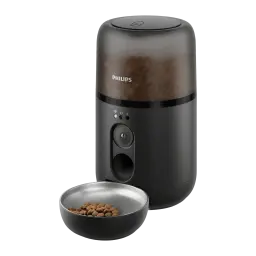 Comedouro automático Philips 4,5L Preto Câmara Full HD PAW5320/02, vista frontal: reservatório semitransparente com ração