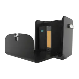 Robot lave-vitres Cecotec Conga Windroid W100 Station Noir, intérieur ouvert: compartiment avec filtre orange et capteur