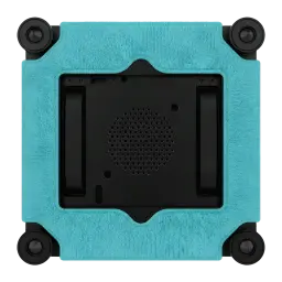 Robot lave-vitres Cecotec Conga Windroid W100 Station Noir, vue dessous: chiffon turquoise, ventouse centrale et quatre