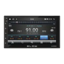 Auto-rádio Blow Preto Android Auto 7 polegadas Tátil AVH-9930, frontal: ecrã tátil com sintonizador FM 91.00 MHz e presets