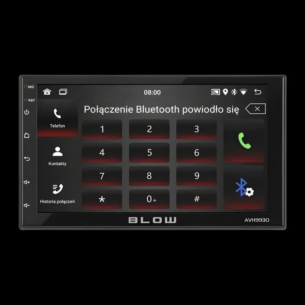 Auto-rádio Blow Preto Android Auto 7 polegadas Tátil AVH-9930, ecrã: teclado de marcação Bluetooth ativo com notificação