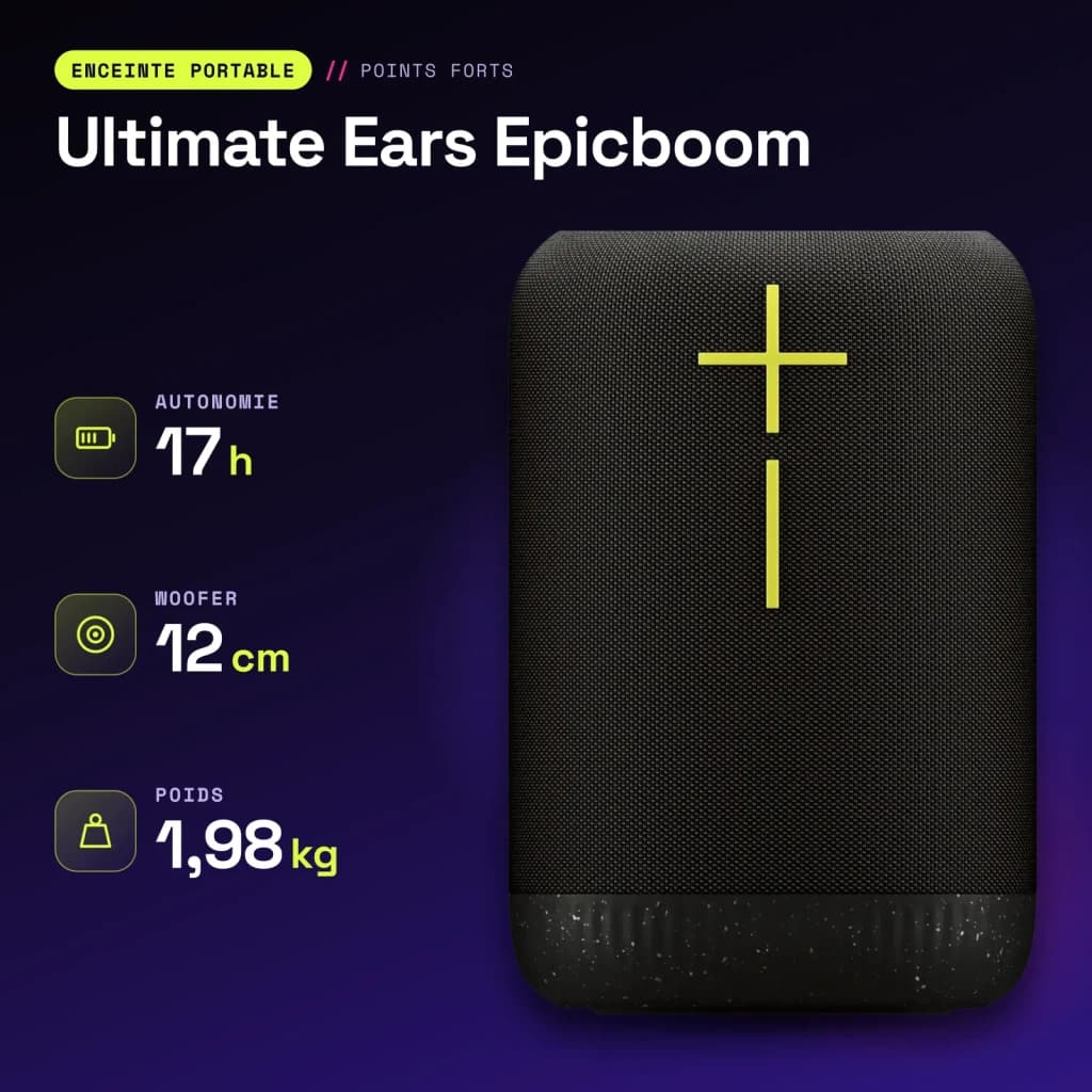 Altavoz portátil Ultimate Ears Epicboom IP67 17h Bluetooth Negro - características