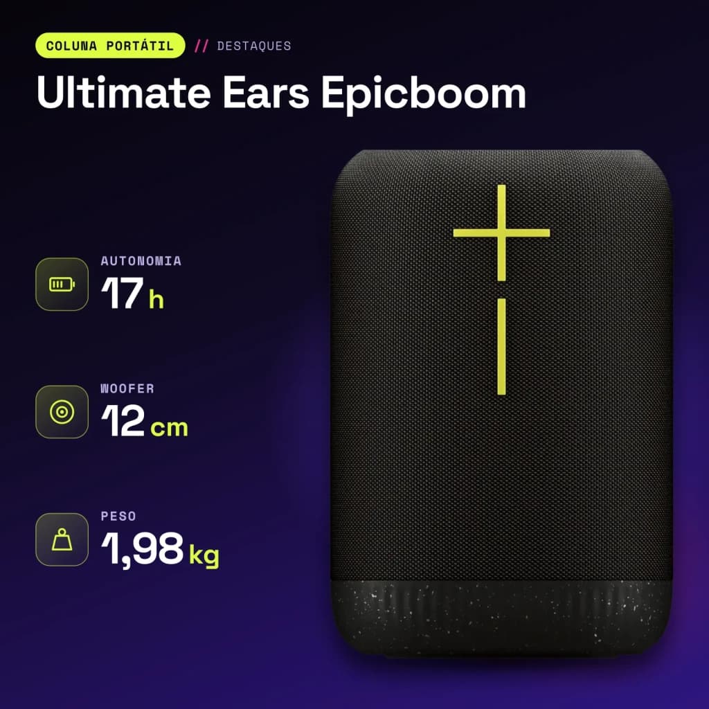 Altavoz portátil Ultimate Ears Epicboom IP67 17h Bluetooth Negro - características