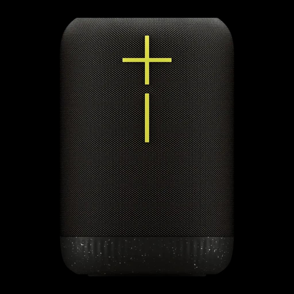 Altavoz portátil Ultimate Ears Epicboom IP67 17h Bluetooth Negro, vista frontal: rejilla textil negra con logo en cruz