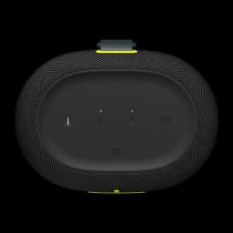 Altavoz portátil Ultimate Ears Epicboom IP67 17h Bluetooth Negro, vista superior: botones táctiles, NFC y asa gris