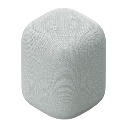 Enceinte portable Sony SRS-LS1 25h Bluetooth Gris Clair, vue du dessus: tissu texturé et boutons tactiles sur fond noir