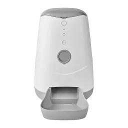 Comedero Automático Nedis SmartLife 3,7L Gris/Blanco WiFi WIFIPET10CWT, frontal: cuerpo blanco, tapa gris, indicadores LED