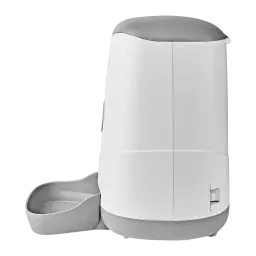 Comedero Automático Nedis SmartLife 3,7L Gris/Blanco WiFi WIFIPET10CWT, vista lateral: depósito blanco, tapa gris y bandeja