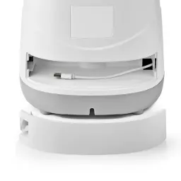 Comedero Automático Nedis SmartLife 3,7L Gris/Blanco WiFi WIFIPET10CWT, base: compartimento abierto con cable USB visible