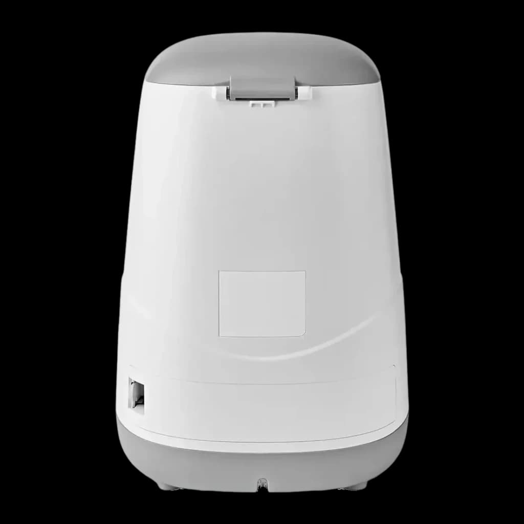 Comedero Automático Nedis SmartLife 3,7L Gris/Blanco WiFi WIFIPET10CWT, vista trasera: panel posterior con etiqueta