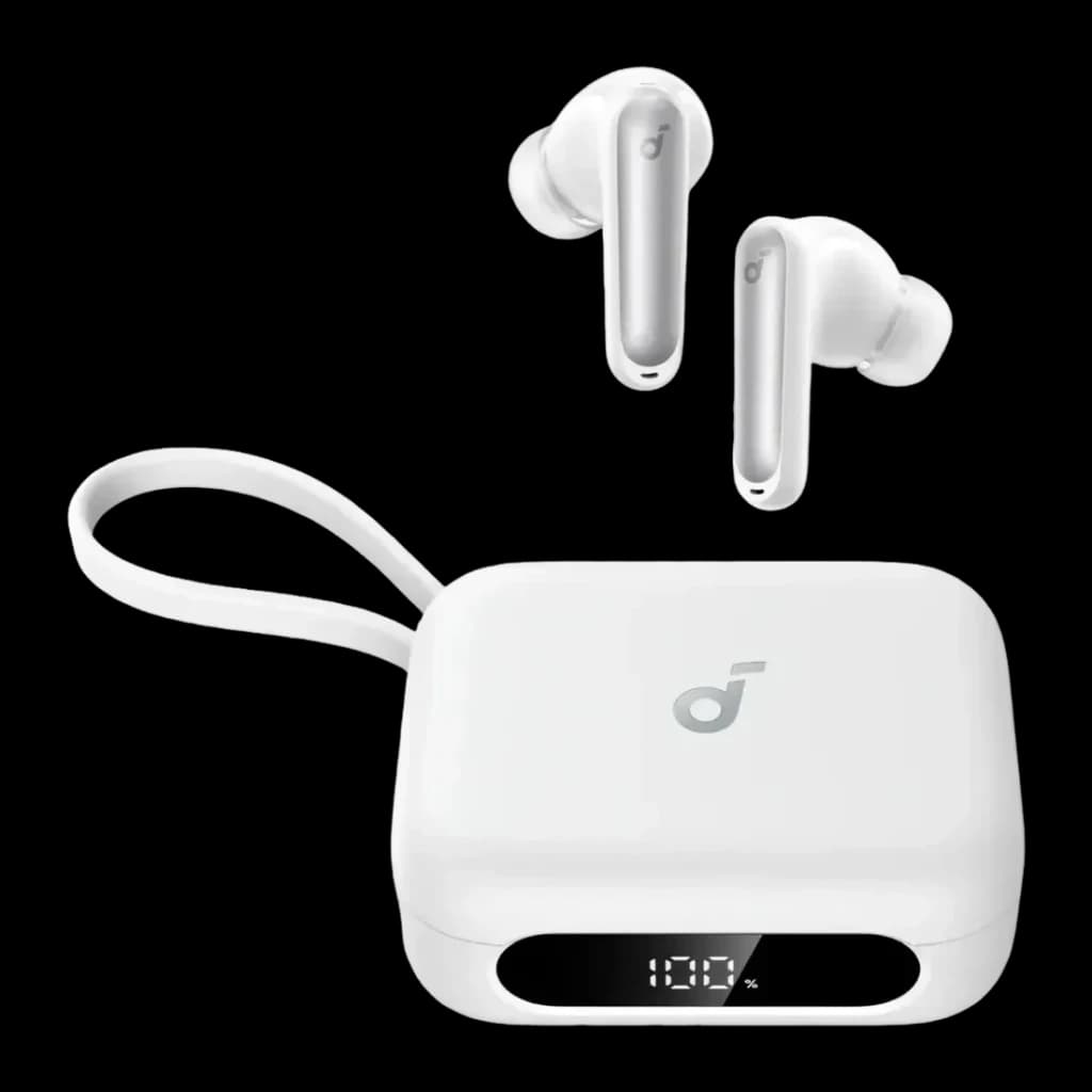 Auriculares true wireless Anker Soundcore P41i Cancelación de Ruido Adaptativa Blanco, vista frontal: earbuds flotando
