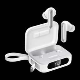 Auriculares true wireless Anker Soundcore P41i Cancelación de Ruido Adaptativa Blanco, detalle: estuche abierto con pantalla