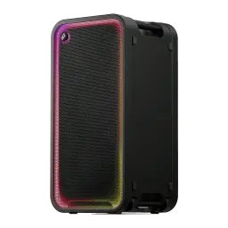 Enceinte de soirée Sony ULT Tower Max 2150W Bluetooth 5.3 Noir SRS-ULT3000, vue de face: grille noire avec éclairage RGB