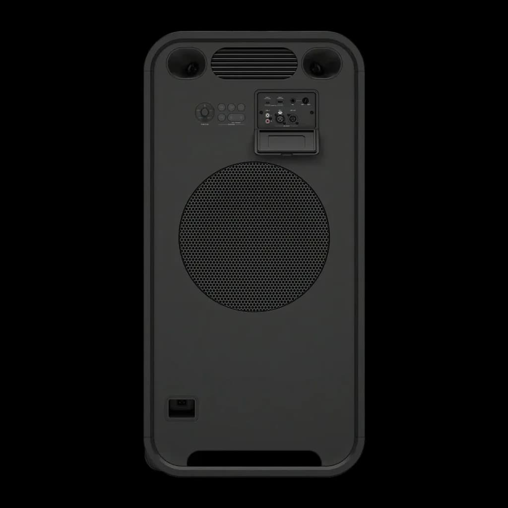 Enceinte de soirée Sony ULT Tower Max 2150W Bluetooth 5.3 Noir SRS-ULT3000, vue arrière: woofer circulaire, panneau