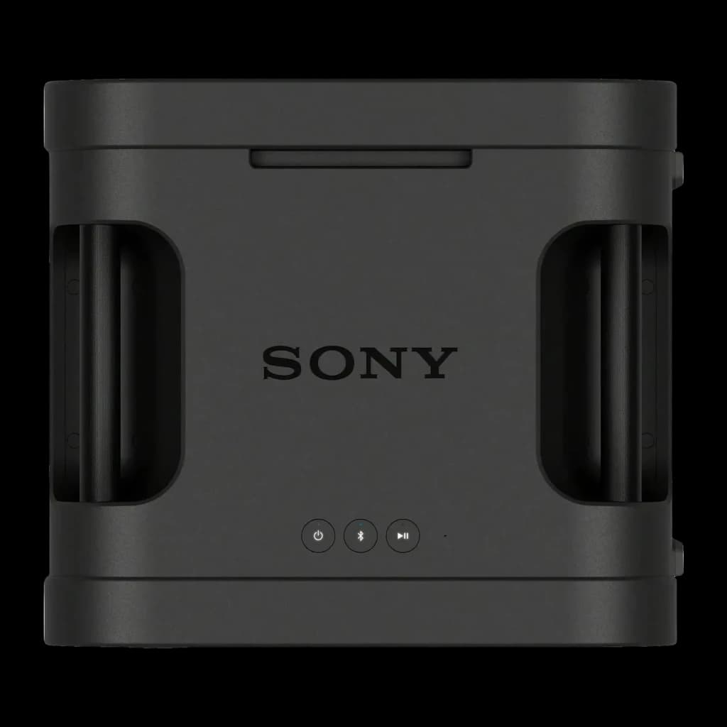 Enceinte de soirée Sony ULT Tower Max 2150W Bluetooth 5.3 Noir SRS-ULT3000, détail avant: logo Sony, poignées latérales
