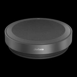 Conférencier Jabra Speak2 75 UC Bluetooth 5.2 USB-C/A Gris, détail: grille supérieure et logo Jabra sur corps cylindrique