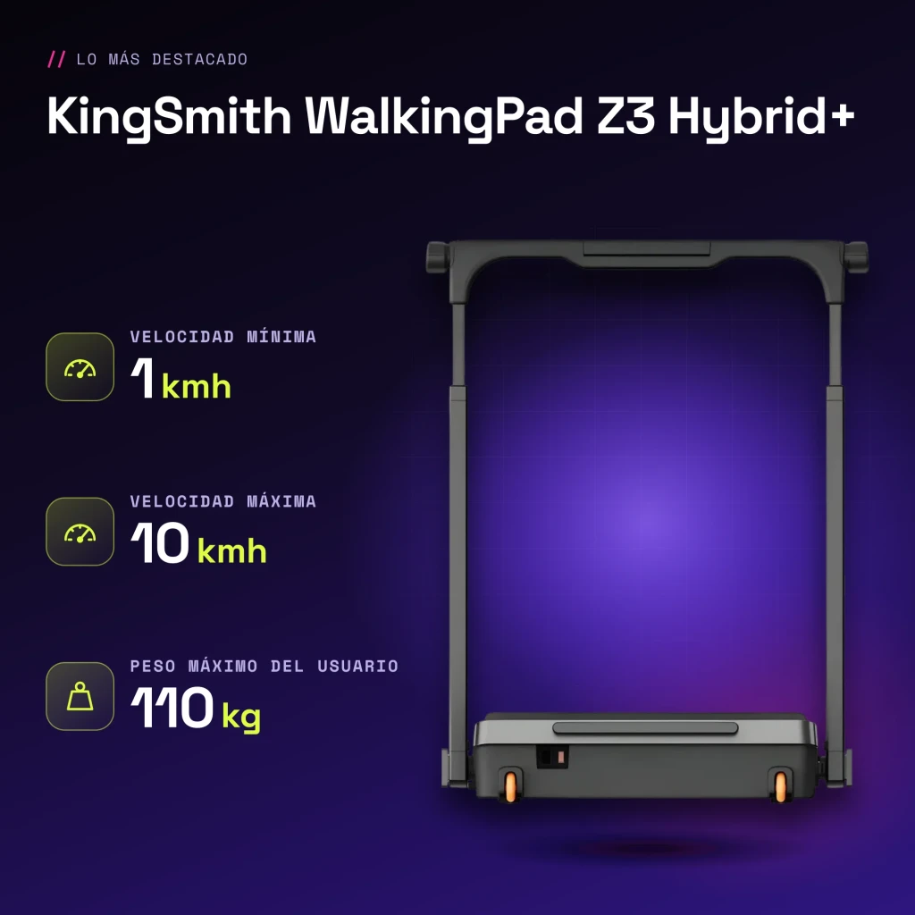 Passadeira KingSmith WalkingPad Z3 Hybrid+ Preto Dobrável 10km/h - características
