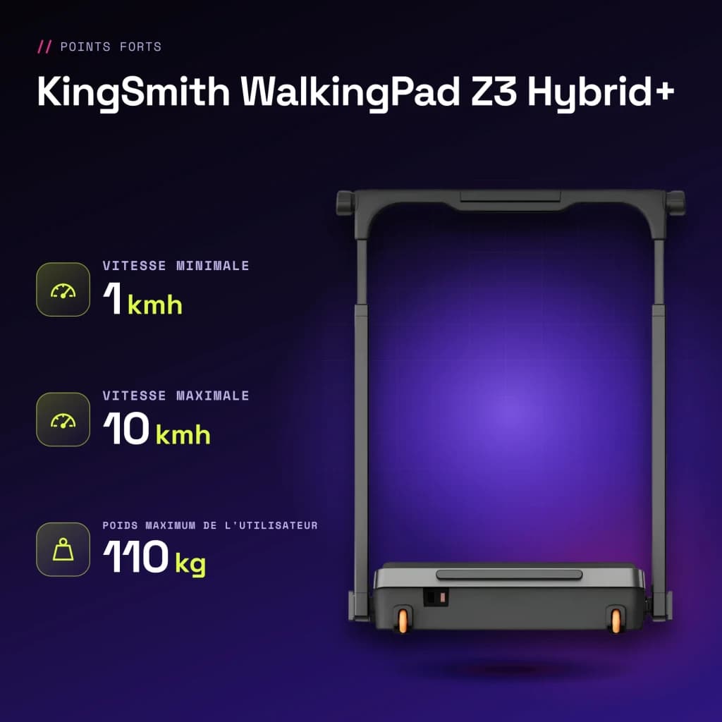 Passadeira KingSmith WalkingPad Z3 Hybrid+ Preto Dobrável 10km/h - características