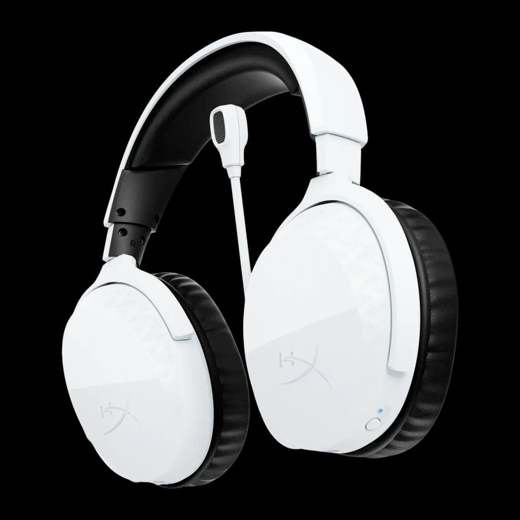 Auriculares Gaming HyperX Cloud Stinger 3 Wireless Inalámbrico Micrófono, vista lateral: cuerpo blanco con almohadillas