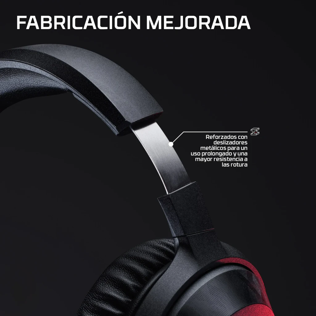 Auriculares Gaming HyperX Cloud Stinger 3 Wireless Inalámbrico Micrófono, detalle: deslizadores metálicos reforzados
