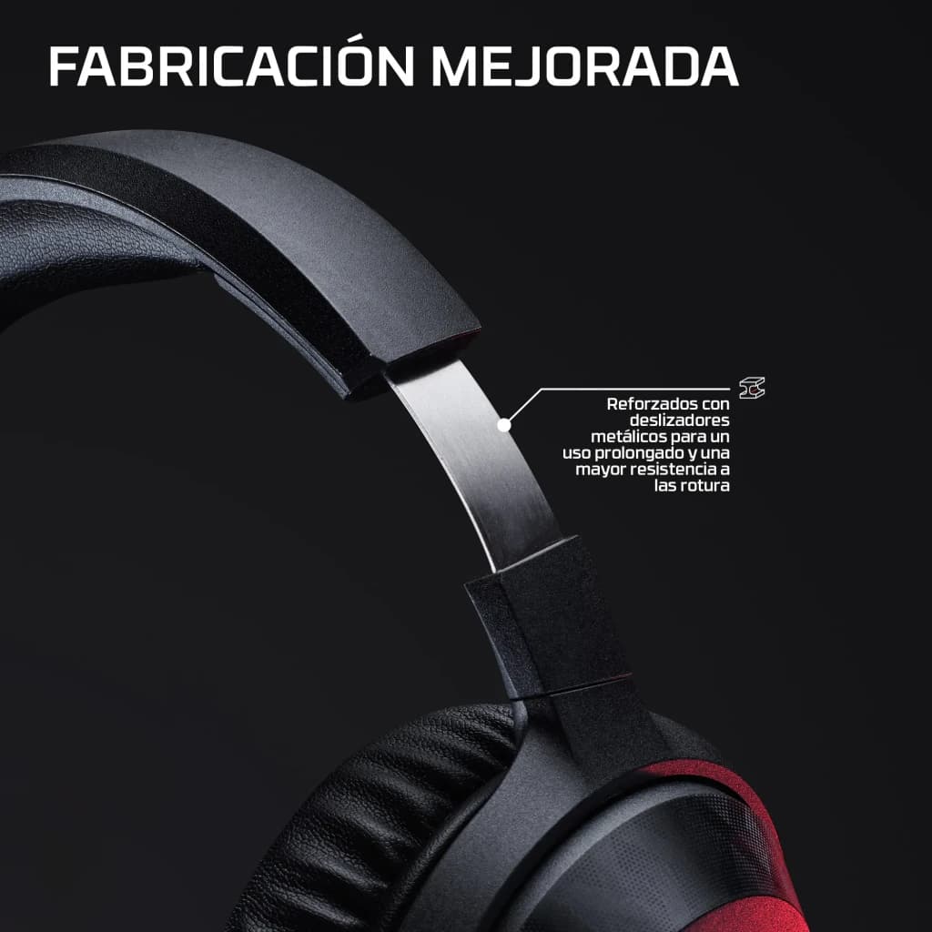 Auriculares Gaming HyperX Cloud Stinger 3 Wireless Inalámbrico Micrófono, detalle: deslizadores metálicos reforzados