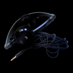 Casque JVC HA-L50 Supra-Aural Filaire Jack 3,5 mm Noir, détail: replié avec câble enroulé et jack 3,5 mm visible