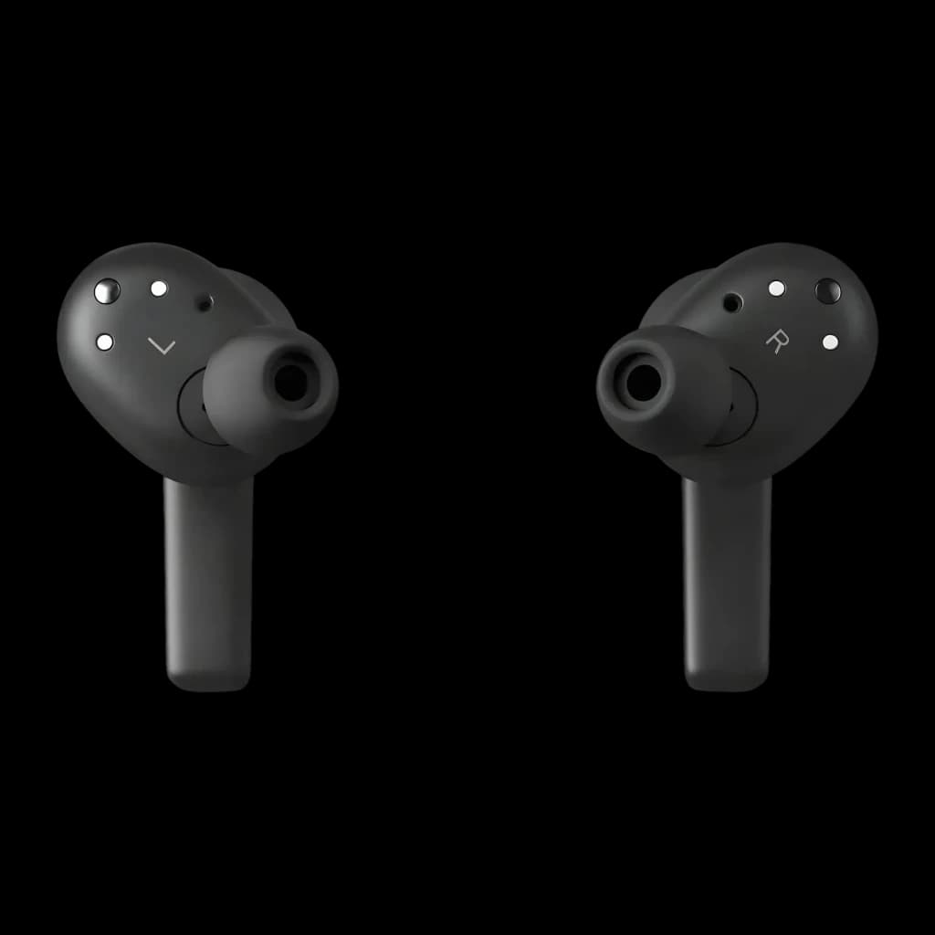 Auriculares true wireless Bang & Olufsen Beoplay EX Cancelación de Ruido TWS In-Ear Negro, detalle: ambos earbuds frontales