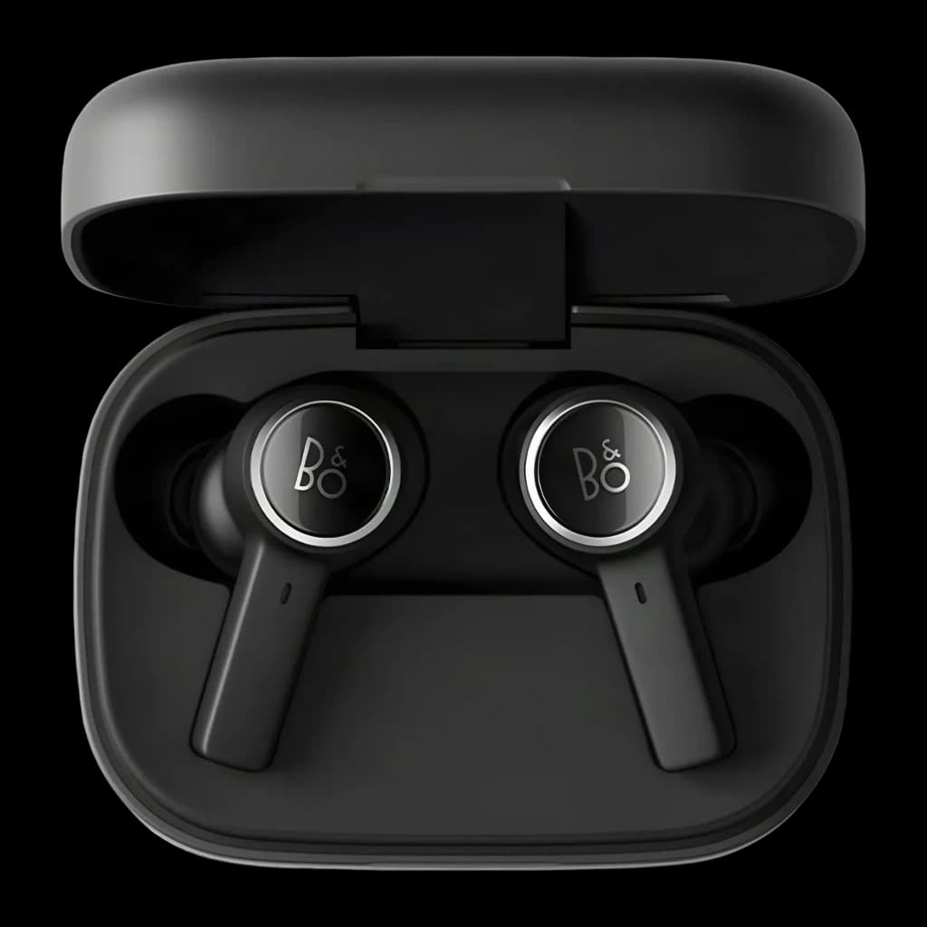 Auriculares true wireless Bang & Olufsen Beoplay EX Cancelación de Ruido TWS In-Ear Negro, detalle: ambos earbuds en estuche