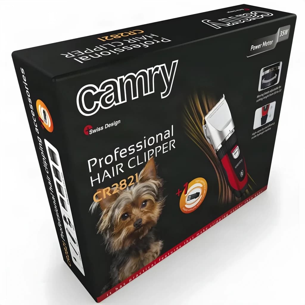 Cortapelos para mascotas Camry CR 2821 40min 2 baterías incluidas Negro/Rojo, contenido de la caja: caja negra con imagen