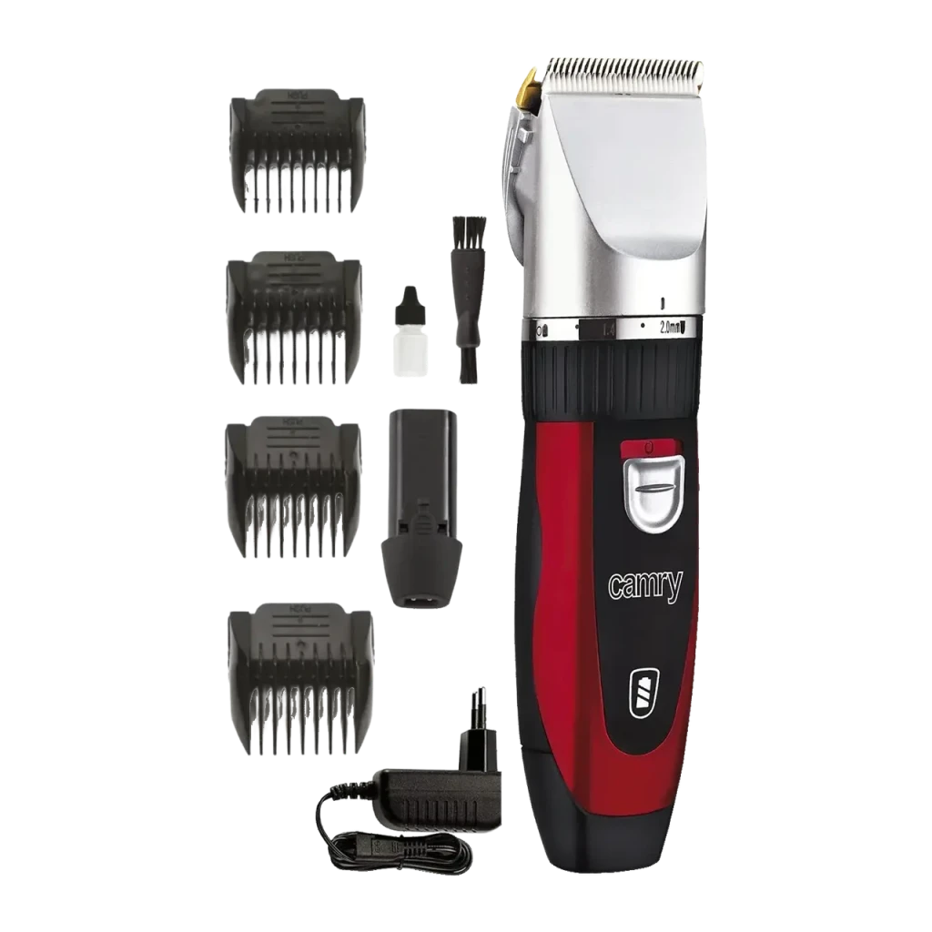 Cortapelos para mascotas Camry CR 2821 40min 2 baterías incluidas Negro/Rojo, accesorios: 4 peines guía, cargador, aceite
