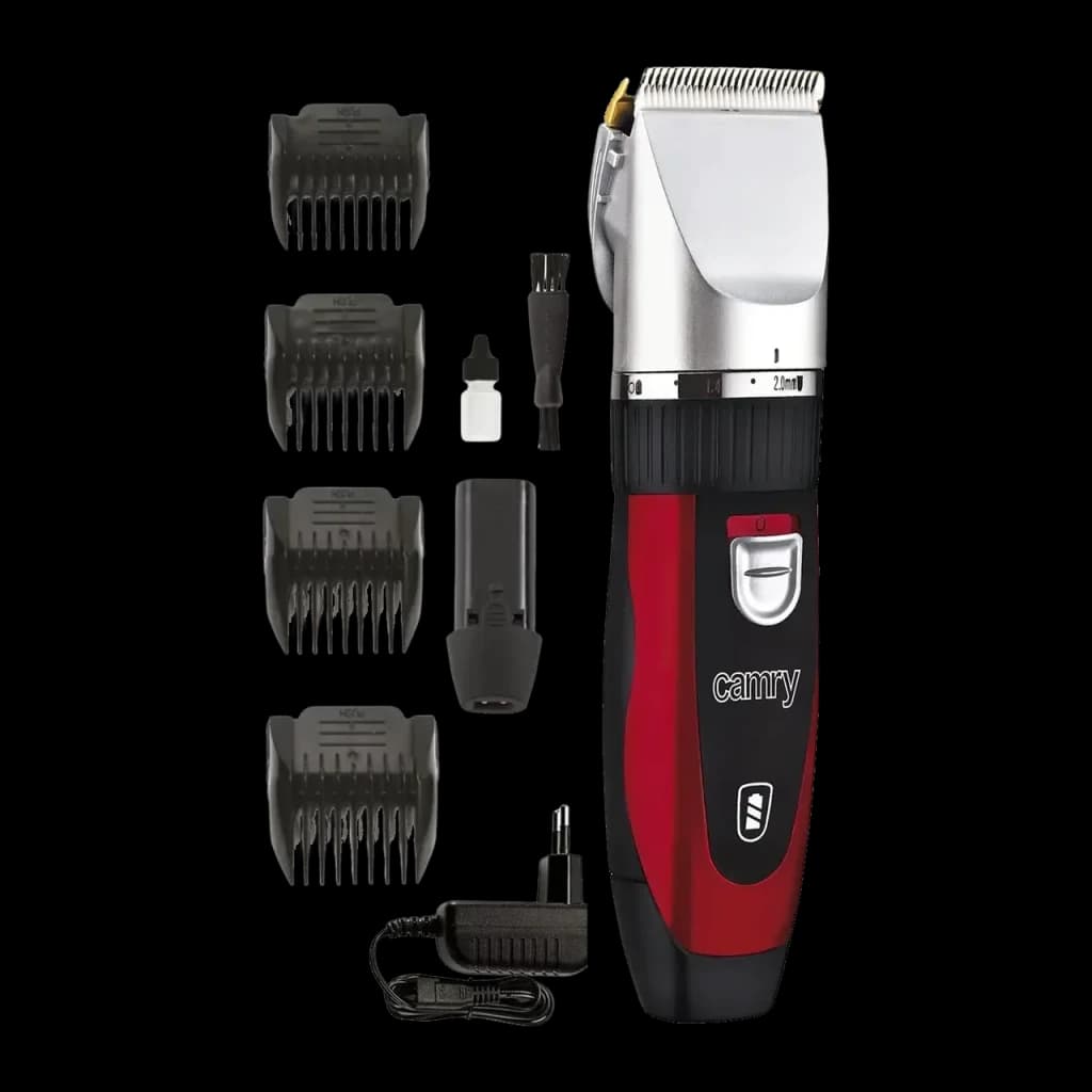 Cortapelos para mascotas Camry CR 2821 40min 2 baterías incluidas Negro/Rojo, accesorios: 4 peines guía, cargador, aceite