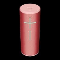 Enceinte portable Ultimate Ears Megaboom 4 IP67 20h Bluetooth Rouge, vue avant: grille rouge avec boutons volume en croix