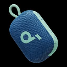 Enceinte portable Anker Soundcore Select 4 Go IP67 5W 20h Bleu, vue de face: grille bleue avec logo menthe, anneau
