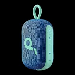 Enceinte portable Anker Soundcore Select 4 Go IP67 5W 20h Bleu, détail: anse menthe, logo et boutons latéraux visibles