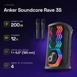 Altavoz de fiesta Anker Soundcore Rave 3S IPX4 200W 12h Negro - características
