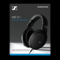 Auscultadores Sennheiser HD 550 Headband Circumaural Cabo Jack 3,5mm 150Ω Driver 38mm Preto, conteúdo da caixa: embalagem