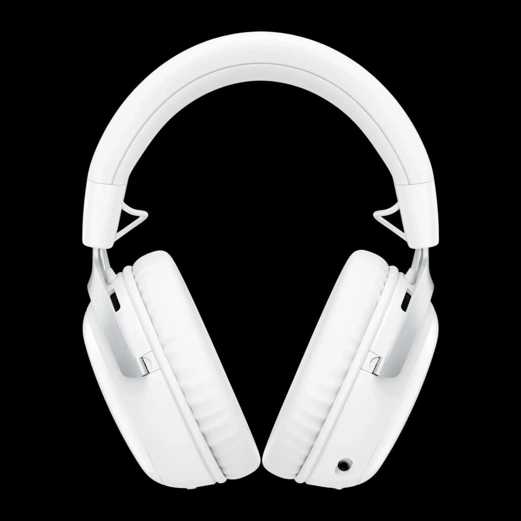Auriculares Gaming HyperX Cloud III S Wireless Inalámbrico blanco, vista frontal: diadema acolchada, almohadillas over-ear